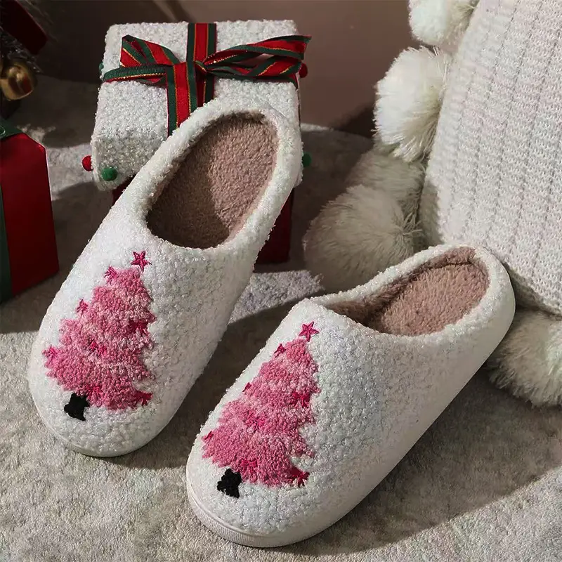 Women Cotton Christmas Tree Slippers Warm Winter — feature 5