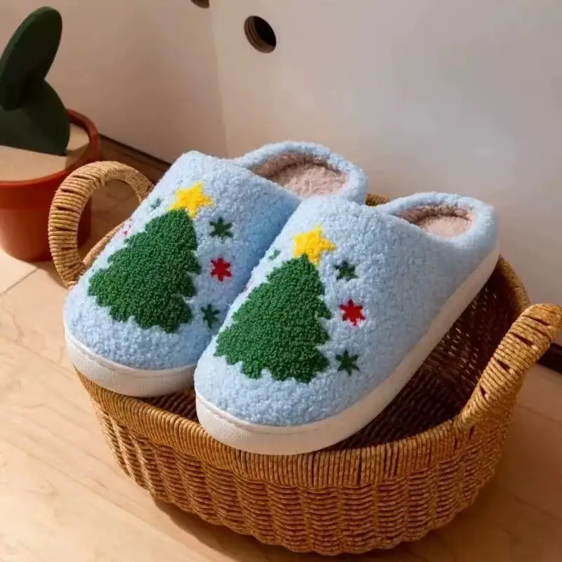 Women Cotton Christmas Tree Slippers Warm Winter — feature 8