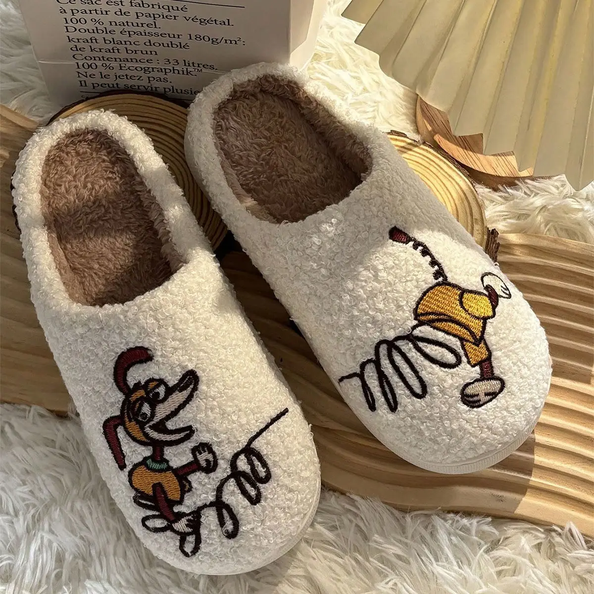 Women Cotton Christmas Tree Slippers Warm Winter