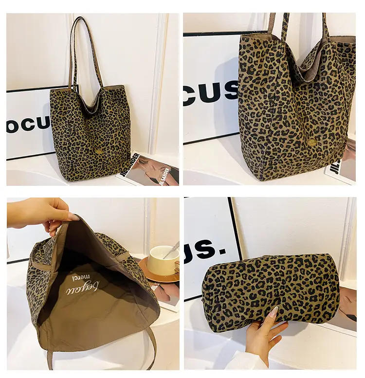 Leopard Print Reversible Shoulder Bag for Women — feature 11