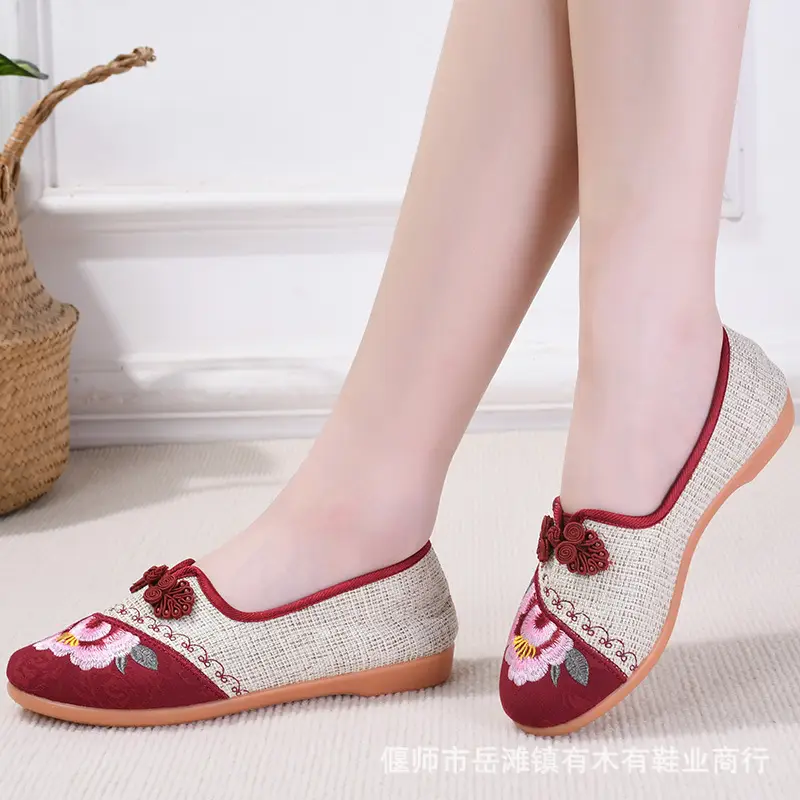 Casual Non-Slip Soft-Soled Flat-Soled Chinese-Style Han Dynasty Shoes, Comfortable Women's Soft-Soled Embroidered Shoes, Old Beijing Cloth Shoes - Image 6