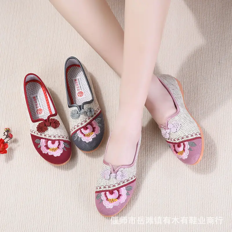 Casual Non-Slip Soft-Soled Flat-Soled Chinese-Style Han Dynasty Shoes, Comfortable Women's Soft-Soled Embroidered Shoes, Old Beijing Cloth Shoes - Image 7