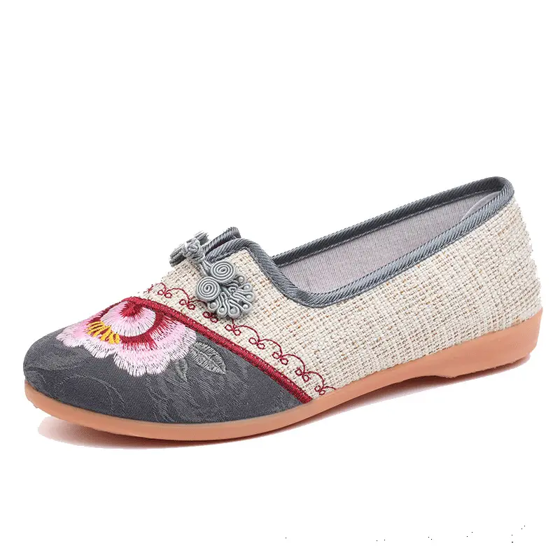 Casual Non-Slip Soft-Soled Flat-Soled Chinese-Style Han Dynasty Shoes, Comfortable Women's Soft-Soled Embroidered Shoes, Old Beijing Cloth Shoes - Image 3