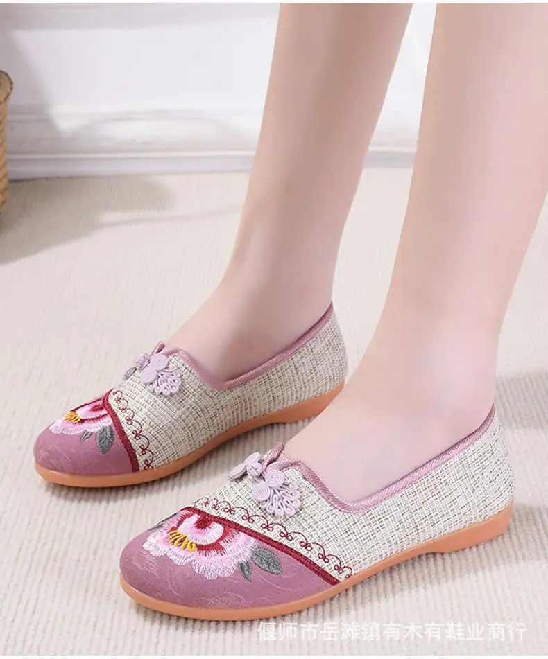 Casual Non-Slip Soft-Soled Flat-Soled Chinese-Style Han Dynasty Shoes, Comfortable Women's Soft-Soled Embroidered Shoes, Old Beijing Cloth Shoes — feature 14