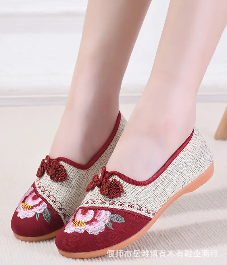 Casual Non-Slip Soft-Soled Flat-Soled Chinese-Style Han Dynasty Shoes, Comfortable Women's Soft-Soled Embroidered Shoes, Old Beijing Cloth Shoes — feature 9