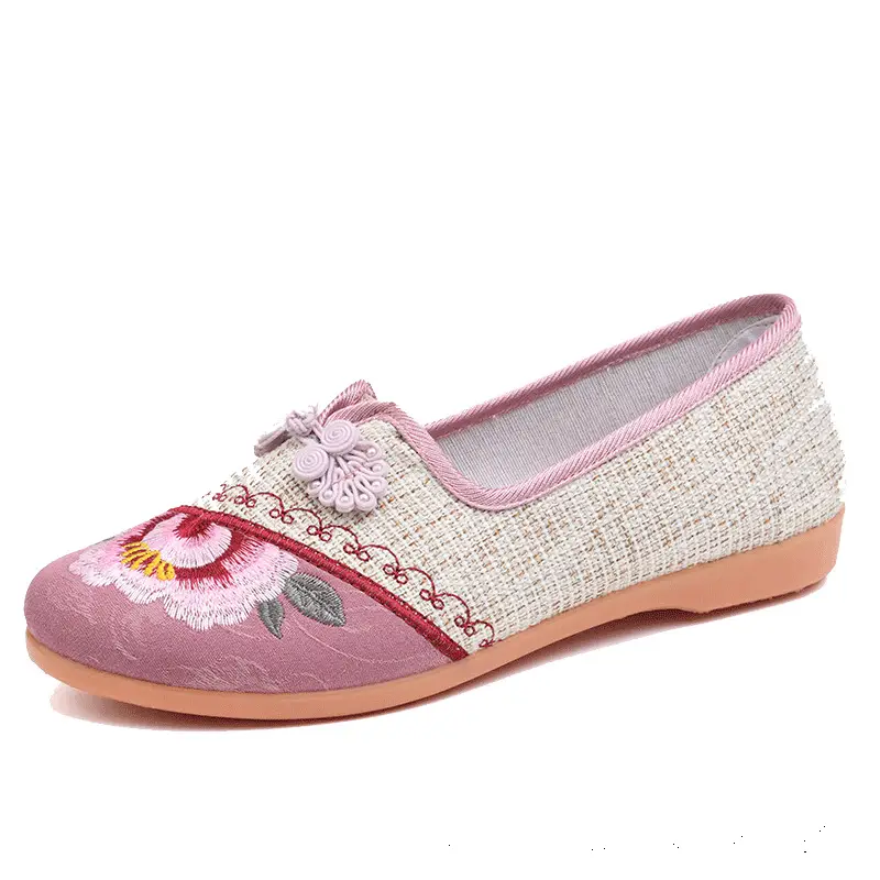 Casual Non-Slip Soft-Soled Flat-Soled Chinese-Style Han Dynasty Shoes, Comfortable Women's Soft-Soled Embroidered Shoes, Old Beijing Cloth Shoes - Image 2