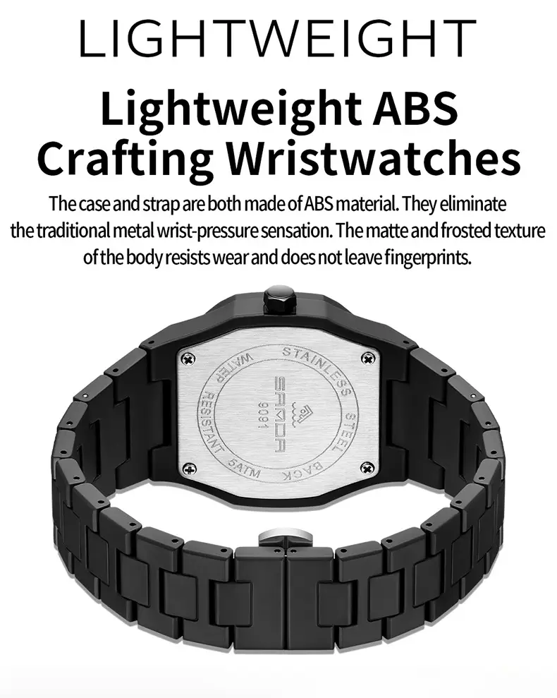Sanda Cross-Border Watch with Creative Digital Scale, Shell Surface, 50m Waterproof, Black and White Classic Fashion Quartz Watch — feature 29