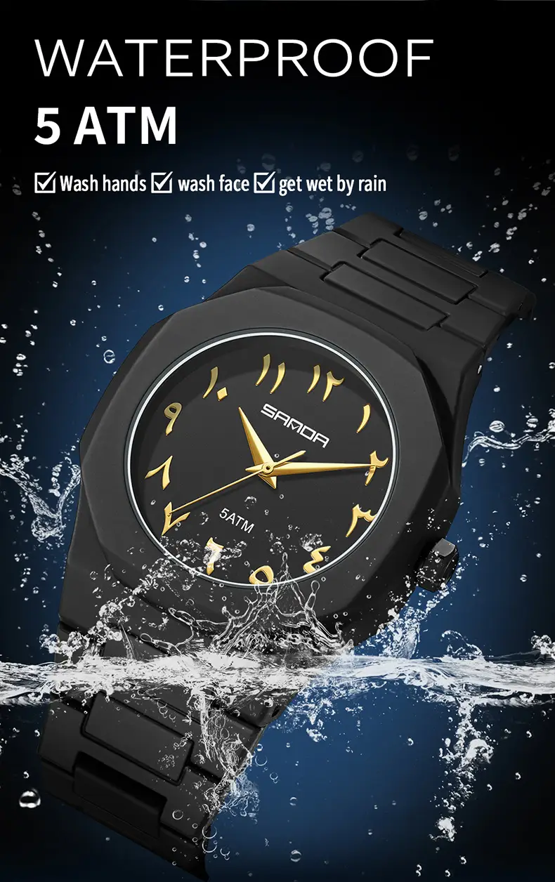Sanda Cross-Border Watch with Creative Digital Scale, Shell Surface, 50m Waterproof, Black and White Classic Fashion Quartz Watch — feature 36