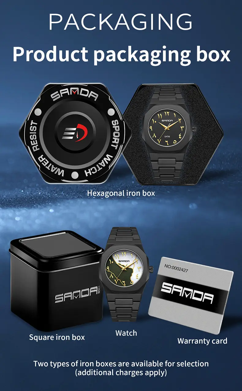 Sanda Cross-Border Watch with Creative Digital Scale, Shell Surface, 50m Waterproof, Black and White Classic Fashion Quartz Watch — feature 39