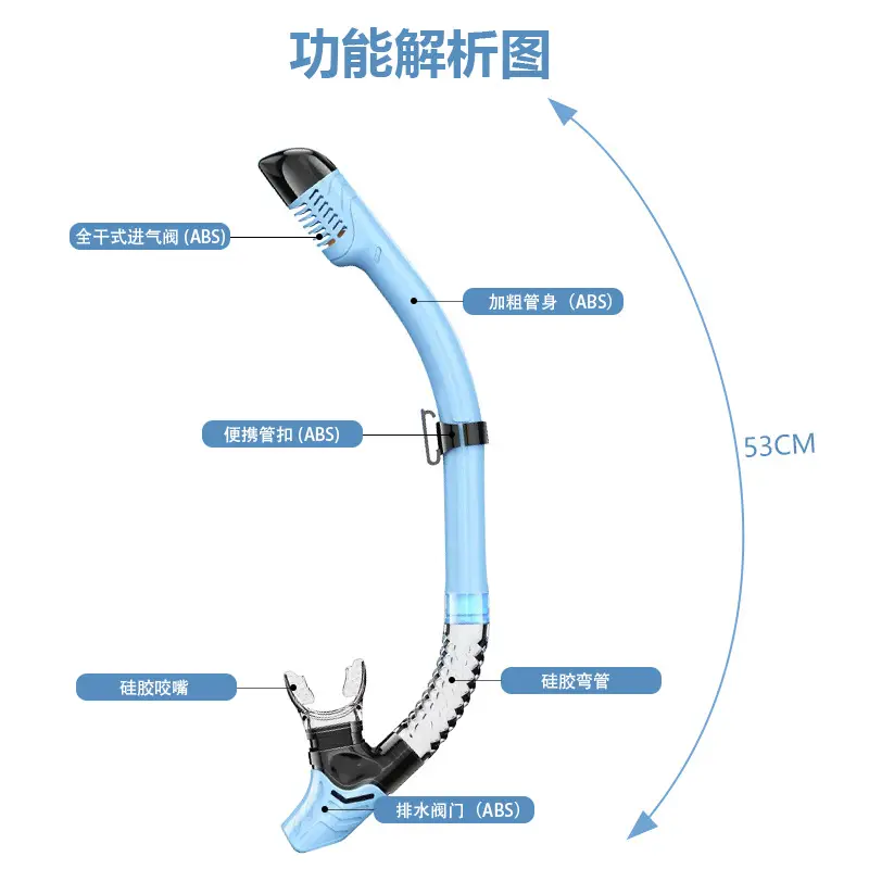 Source Factory Adult Snorkel Snorkeling Full Dry Diving Respirator Underwater Swimming Equipment in Various Colors — feature 2