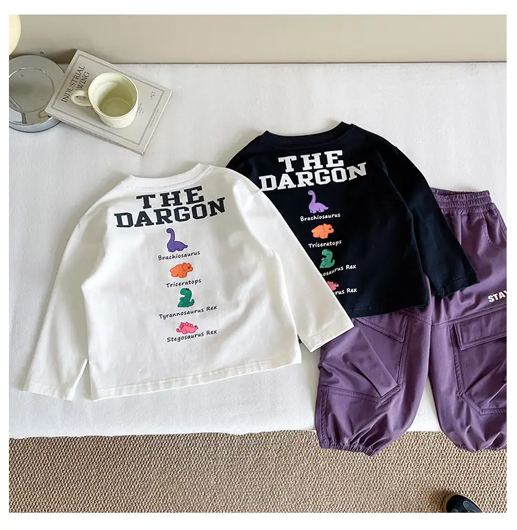Kids Dinosaur Print T-Shirt & Pants Set for Boys — feature 11