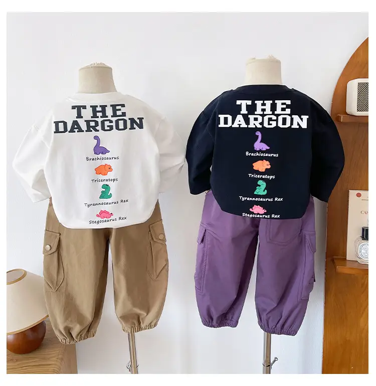 Kids Dinosaur Print T-Shirt & Pants Set for Boys — feature 21