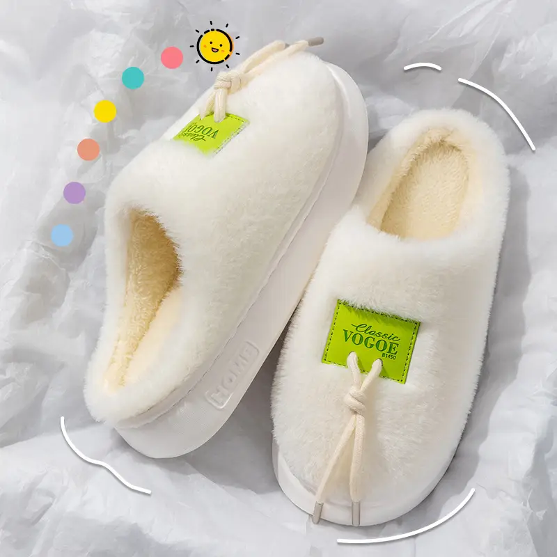 Men's Pink Cotton Winter Slippers Anti-Slip Soft Warm - Image 7