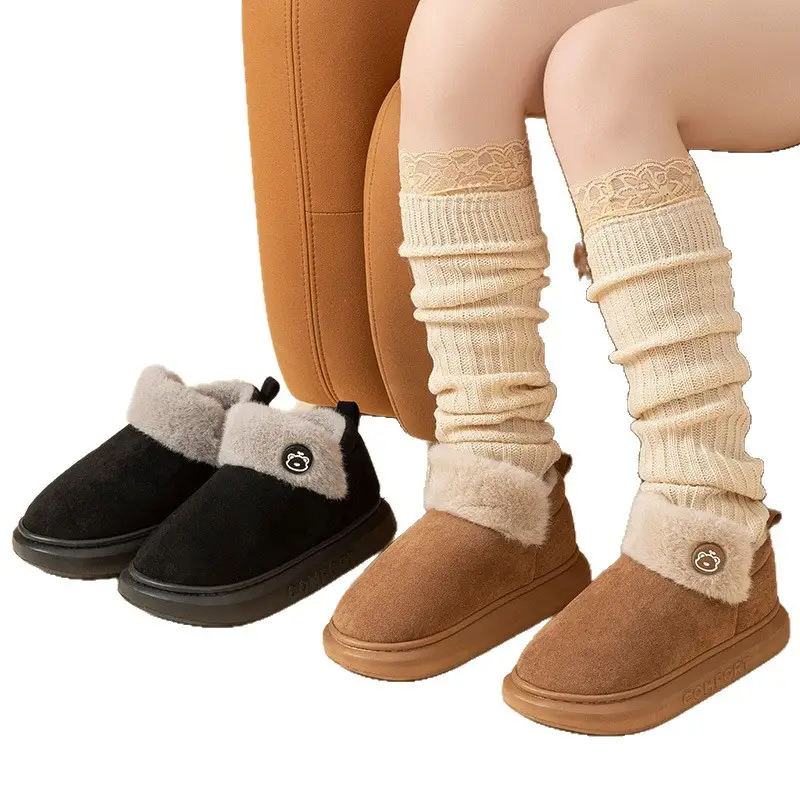 Winter Women's Thick-Soled Indoor Home Slippers, Men's Thick-Soled Outdoor Wear, Warm Plush Cotton Slippers Wholesale - Image 10