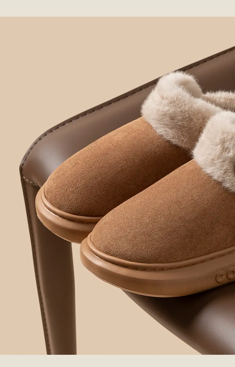Winter Women's Thick-Soled Indoor Home Slippers, Men's Thick-Soled Outdoor Wear, Warm Plush Cotton Slippers Wholesale — feature 15
