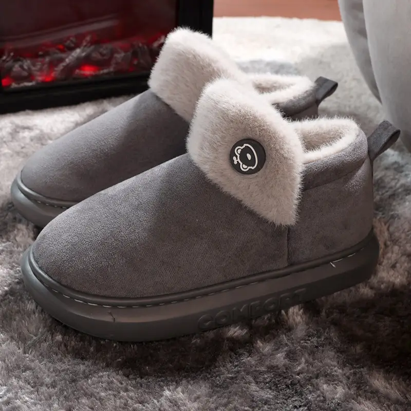 Winter Women's Thick-Soled Indoor Home Slippers, Men's Thick-Soled Outdoor Wear, Warm Plush Cotton Slippers Wholesale - Image 4