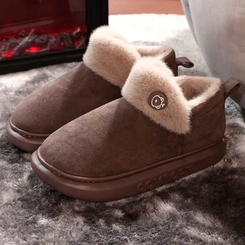 Winter Women's Thick-Soled Indoor Home Slippers, Men's Thick-Soled Outdoor Wear, Warm Plush Cotton Slippers Wholesale - Image 5