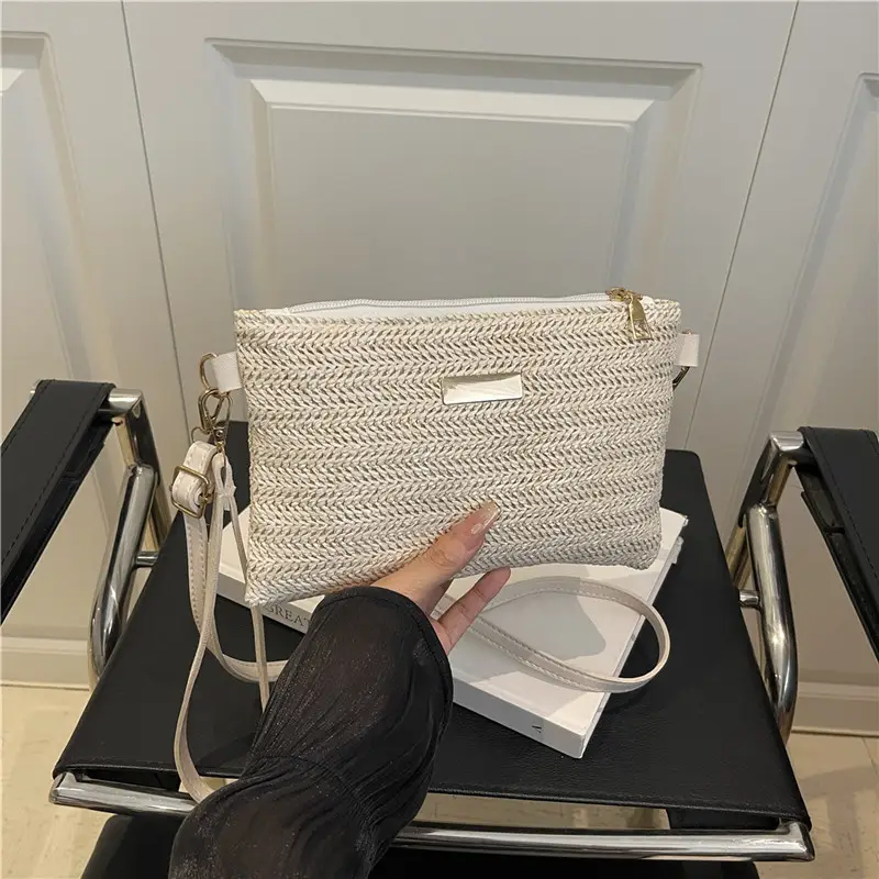 Women's Woven Crossbody Bag Small Square Handheld Mobile Bag - Image 5