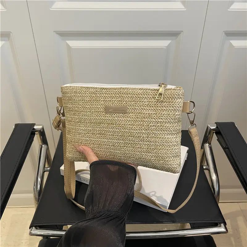 Women's Woven Crossbody Bag Small Square Handheld Mobile Bag - Image 6