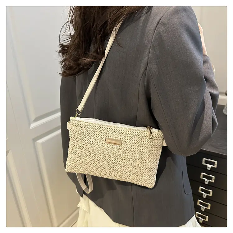 Women's Woven Crossbody Bag Small Square Handheld Mobile Bag — feature 12