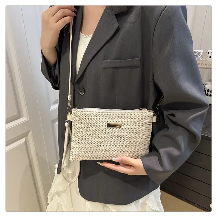 Women's Woven Crossbody Bag Small Square Handheld Mobile Bag — feature 13