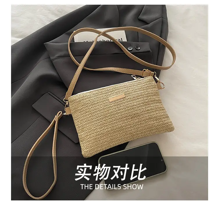 Women's Woven Crossbody Bag Small Square Handheld Mobile Bag — feature 8
