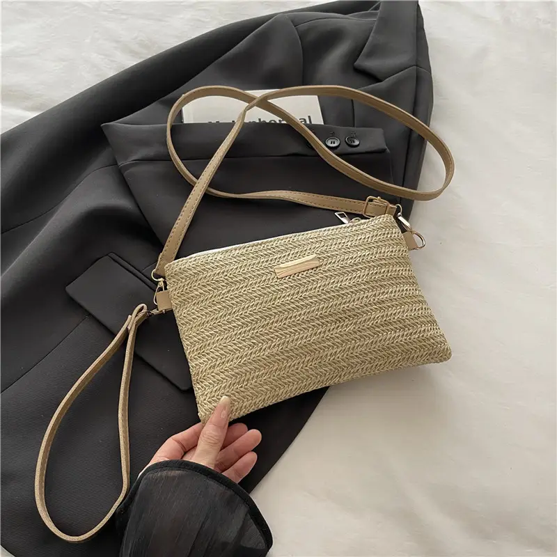 Women's Woven Crossbody Bag Small Square Handheld Mobile Bag - Image 2