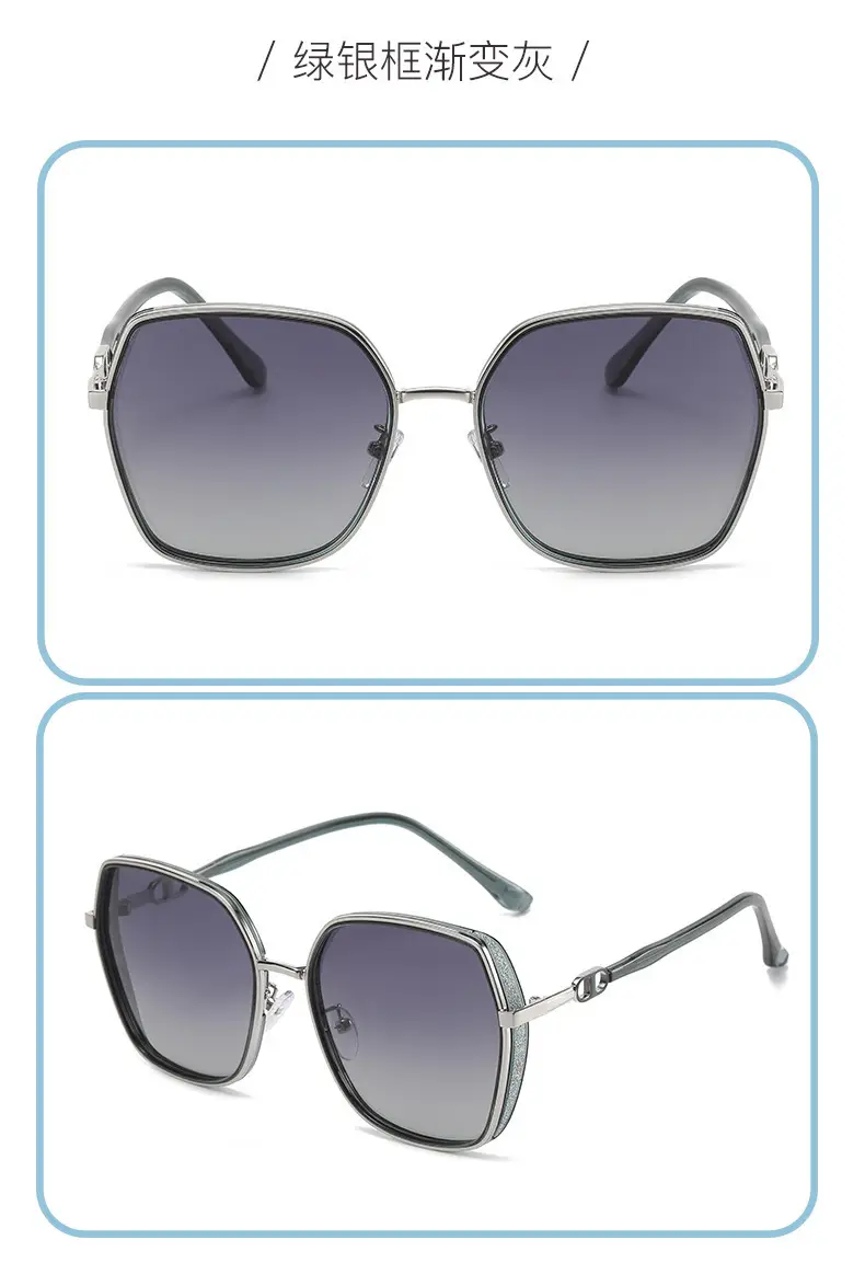 Women UV Protection Sunglasses Polarized Black - Image 2