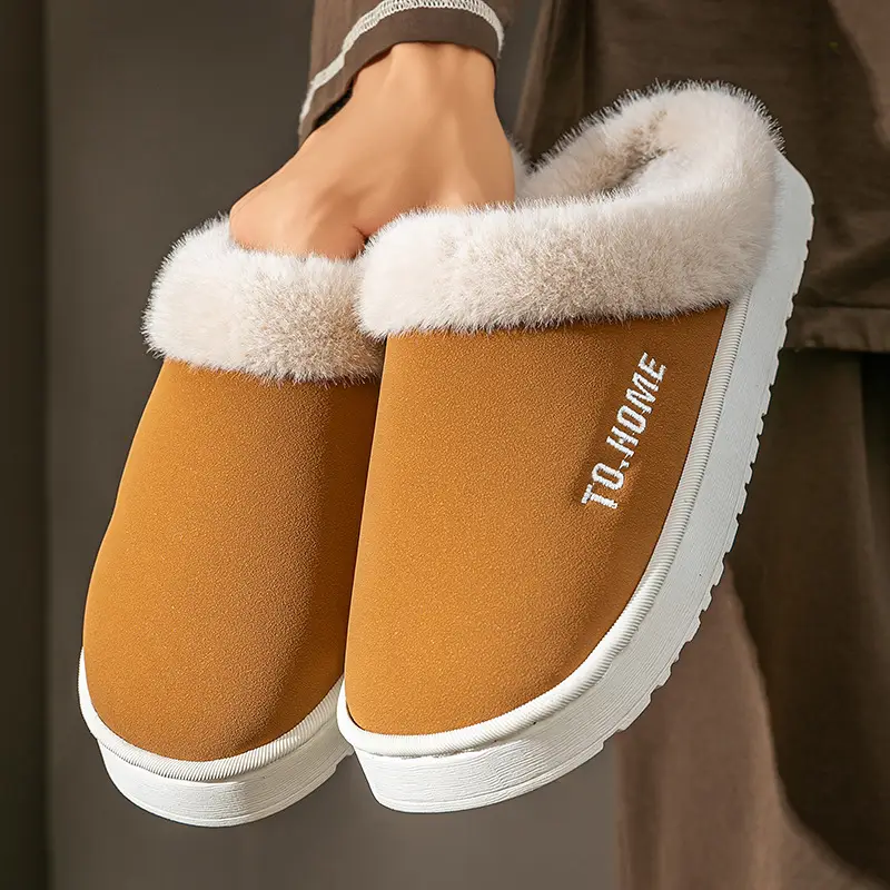 Women's Warm Furry Slippers Winter Home All-Inclusive Heel Strap - Image 5
