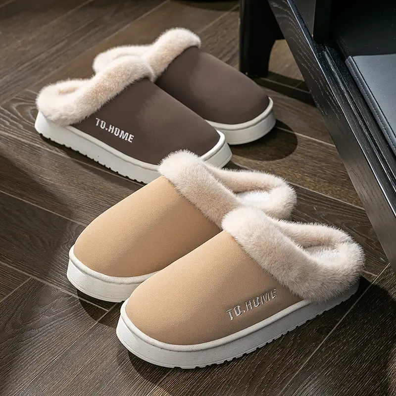 Women's Warm Furry Slippers Winter Home All-Inclusive Heel Strap - Image 8
