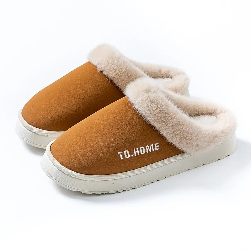 Women's Warm Furry Slippers Winter Home All-Inclusive Heel Strap - Image 9