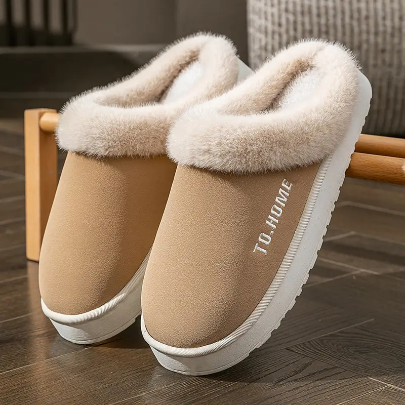 Women's Warm Furry Slippers Winter Home All-Inclusive Heel Strap - Image 2