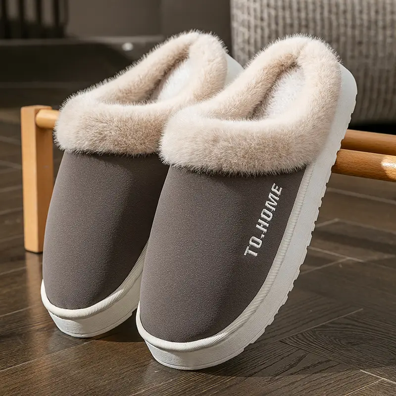 Women's Warm Furry Slippers Winter Home All-Inclusive Heel Strap - Image 3