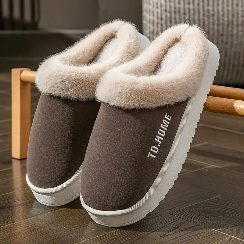 Women's Warm Furry Slippers Winter Home All-Inclusive Heel Strap - Image 4