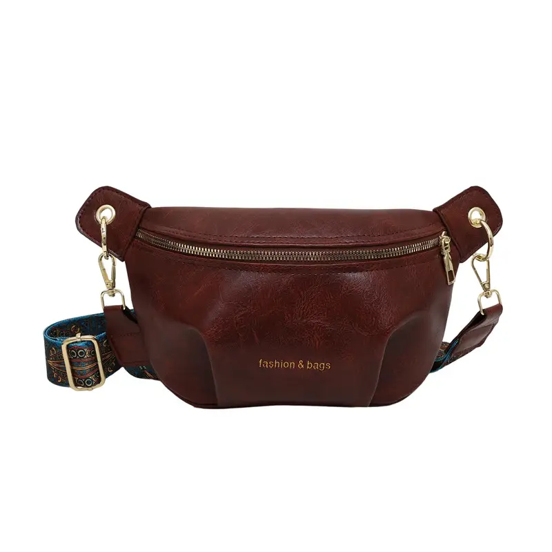 Retro Blue Embroidered Shoulder Bag for Women - Image 2