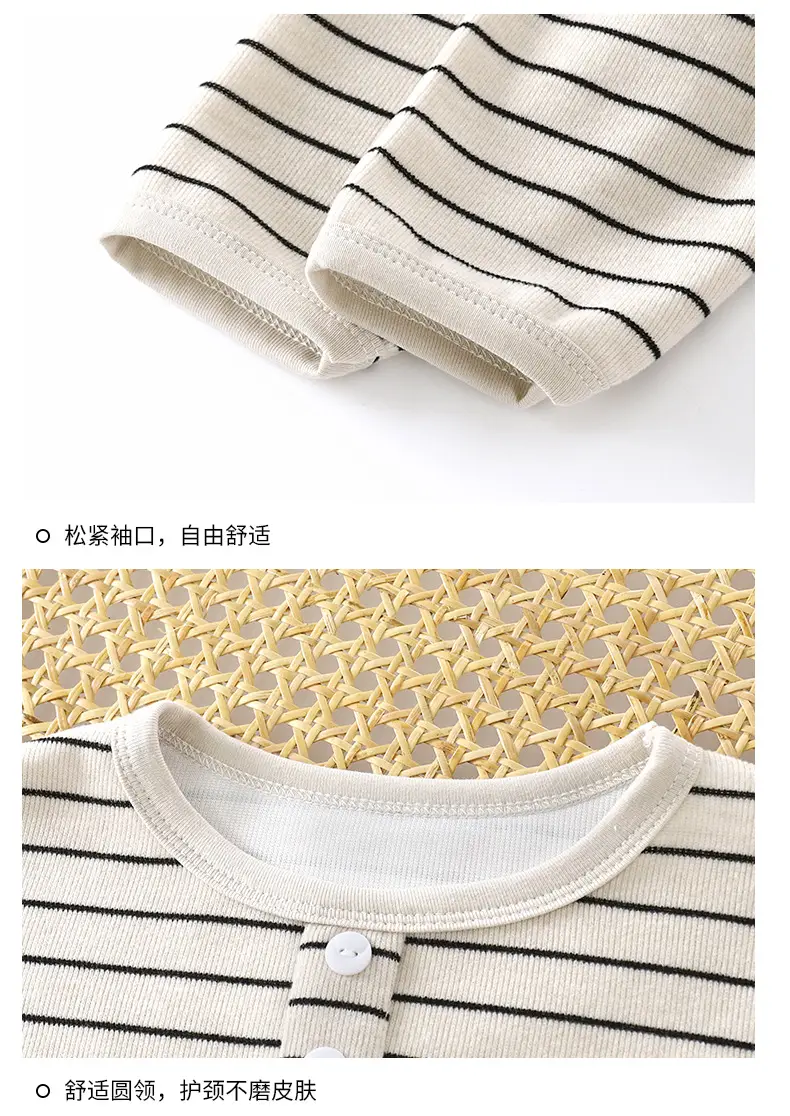 Girls Striped Long Sleeve T-Shirt Black White — feature 15
