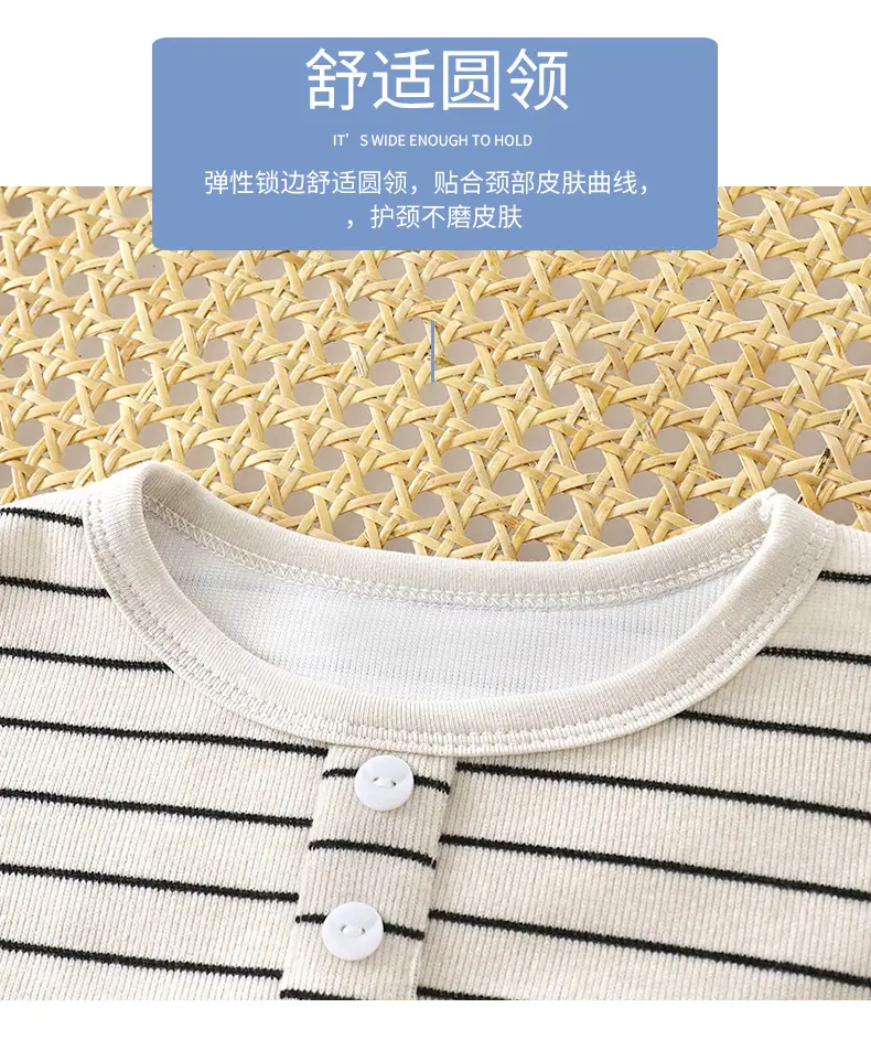 Girls Striped Long Sleeve T-Shirt Black White — feature 5