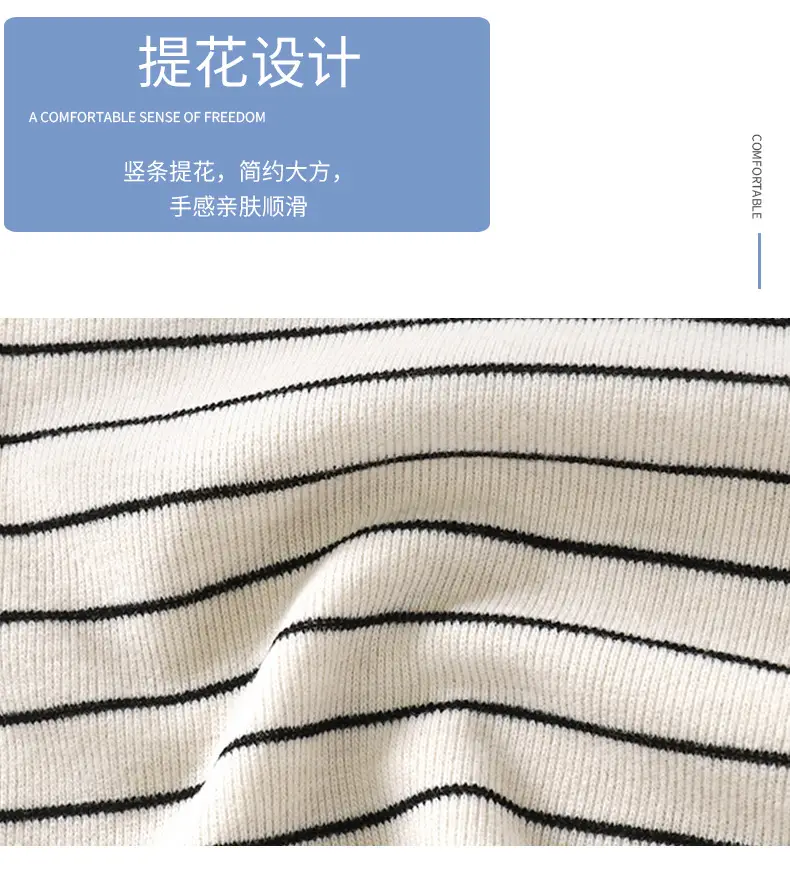 Girls Striped Long Sleeve T-Shirt Black White — feature 6