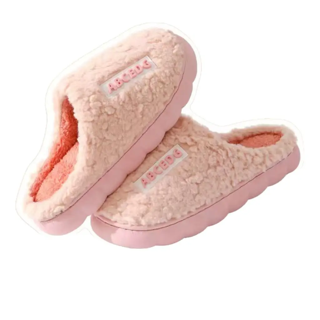 Factory Direct Sale Cotton Slippers for Men, Autumn and Winter Indoor Home Thick-Soled Plush Warm Outdoor Couple Maternity Slippers for Women - Image 6