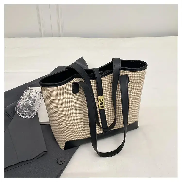 Large Capacity Brown Beige Women's Tote Bag — feature 18