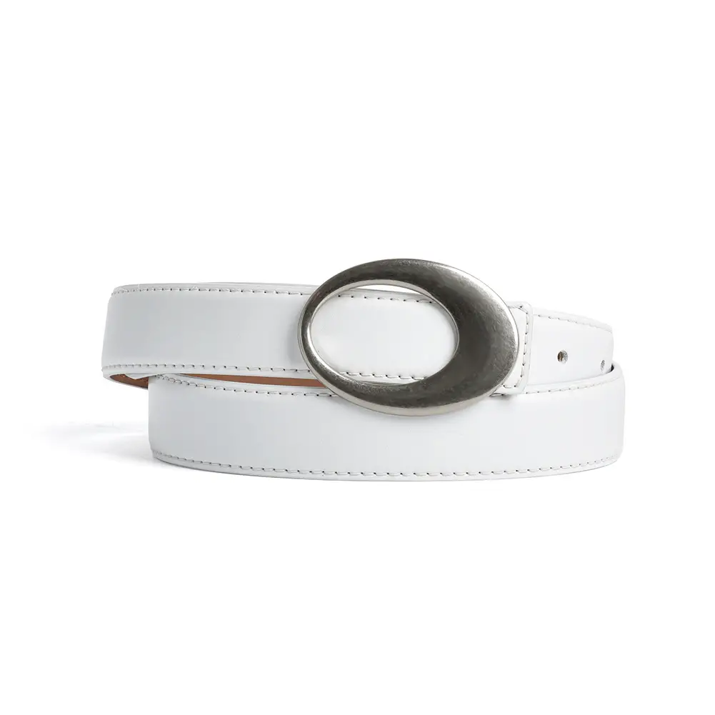 Women's Brown Belt with Silver Oval Buckle - Image 7
