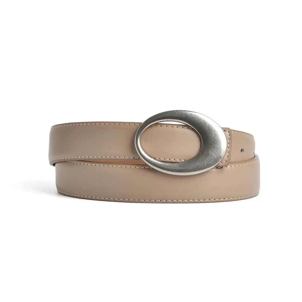 Women's Brown Belt with Silver Oval Buckle - Image 8