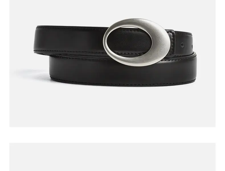 Women's Brown Belt with Silver Oval Buckle — feature 12