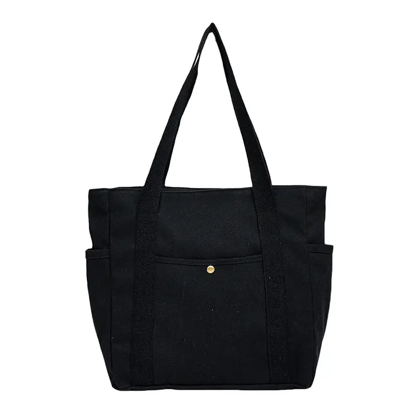 Women Canvas Tote Bag Large Capacity Beige - Image 11