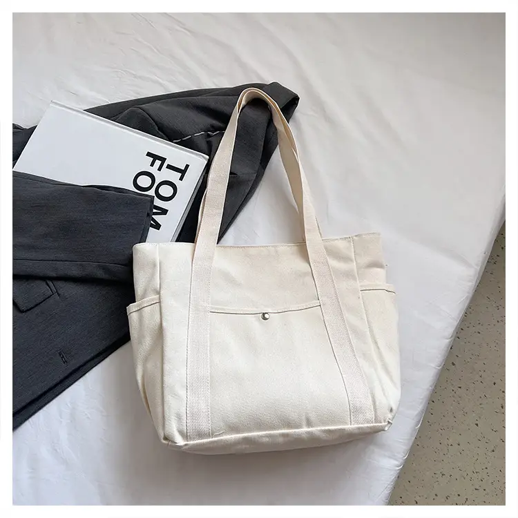 Women Canvas Tote Bag Large Capacity Beige — feature 29