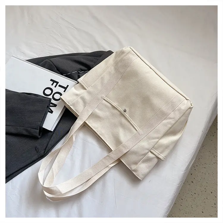 Women Canvas Tote Bag Large Capacity Beige — feature 30