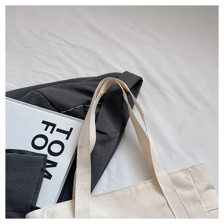 Women Canvas Tote Bag Large Capacity Beige — feature 31