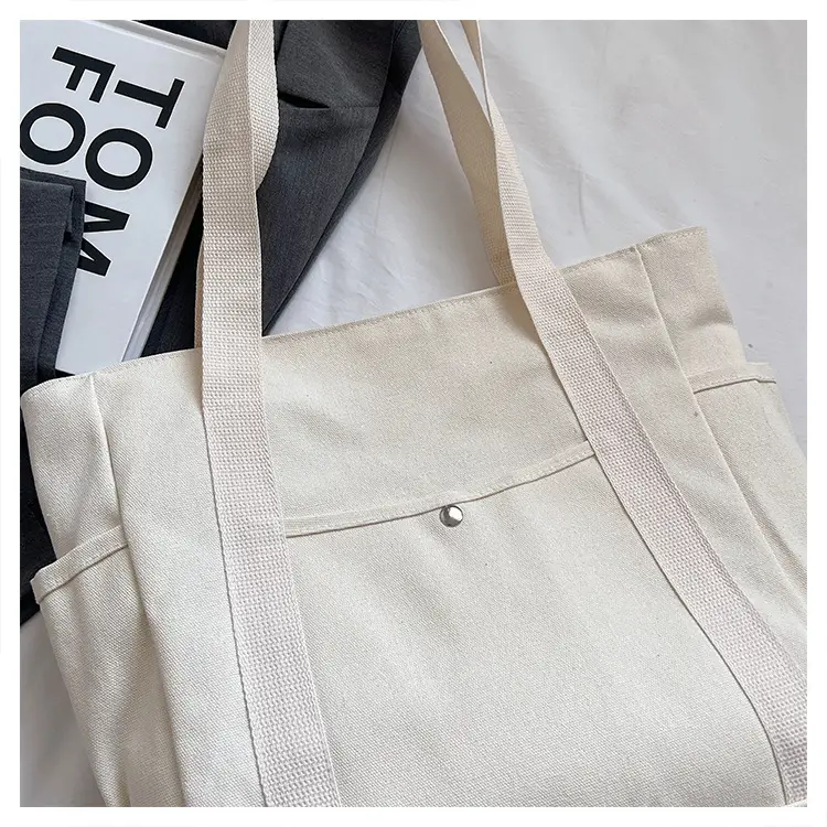Women Canvas Tote Bag Large Capacity Beige — feature 32