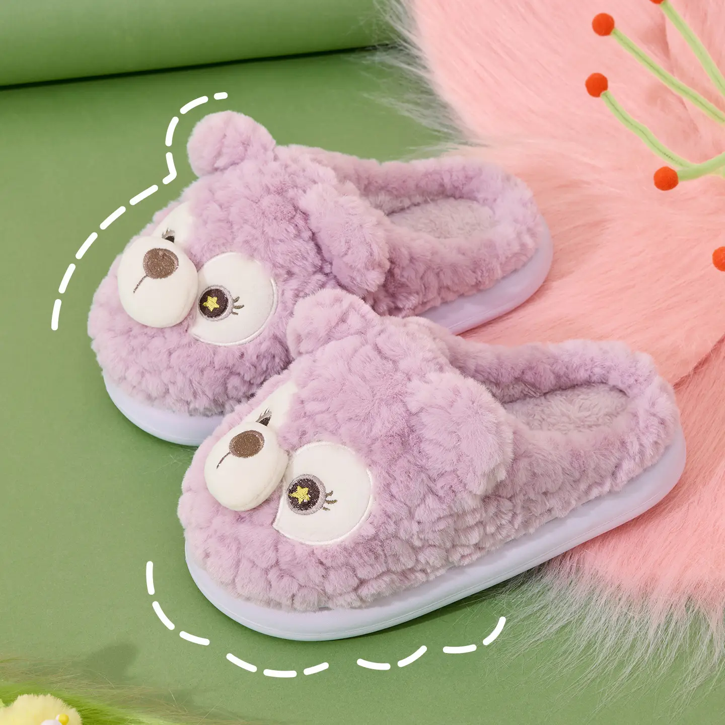 Warm Plush Cotton Slippers for Women Autumn Winter - Image 2