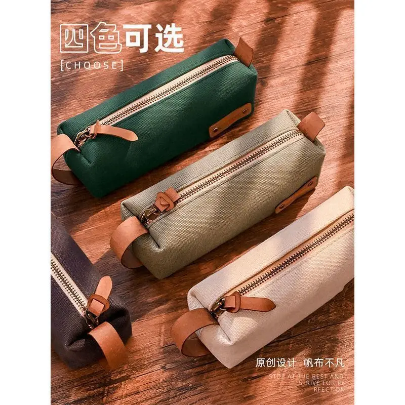 New Simple Pencil Case Niche Ins Style Large Capacity High-Value Stationery Box Junior High School Students Portable Zipper Pencil Case